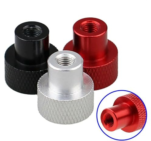 M3 M4 M5 M6 M8 M10 Blindloch Handmutter Aluminiumlegierung Rändelmutter mit Bund Rändelmuttern Schwarz/Rot/Silber-M4x12x20mm (1 Stück),Schwarz