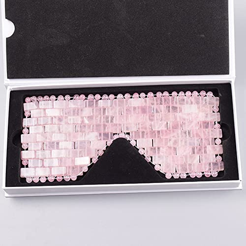 Natürliches Rosenquarz-Gesichts-Jade-Masken-Werkzeug Rosa Kristall-Jade-Augenmaske Gouache-Stein-Gesichtskristall-Massagegerät,Augenmaske Mit Box