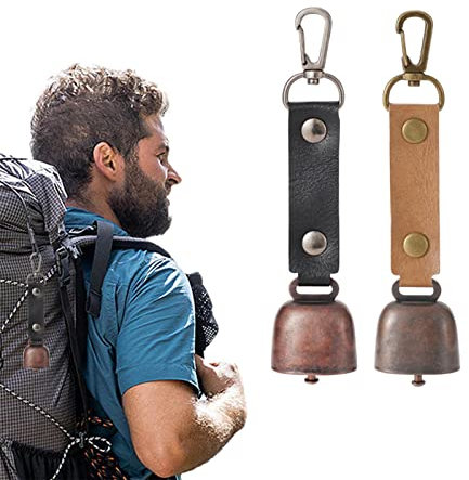Zceplem Campana Dell'orso Rumorosa, 2 Pezzi Campanelli Orso Forte Per Gli Escursionisti, Campana Anti-perso Per Cani Con Cinghia In Pelle PU Resistente, Rumorista Per L'escursionismo, La Bicicletta