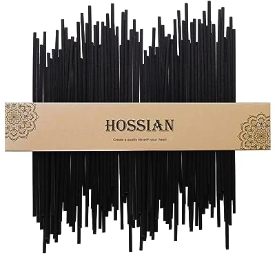 HOSSIAN Black Fiber Reed Diffuser Sticks, Pack of 50, 25 cm, Black, Mimosa Scent, Office Decoration