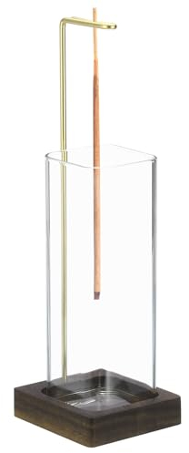 sourcing map Räucherstäbchenhalter, moderner Räucherstäbchenbrenner mit abnehmbarem Glas-Aschefänger, Räucherstäbchenhalter zur Raumdekoration, Yoga und Meditation