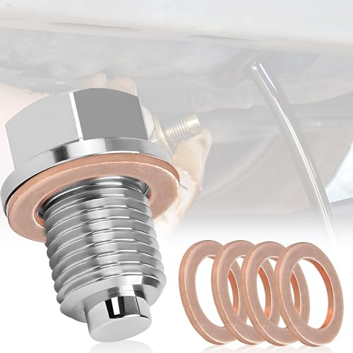 TUZHE Vite di scarico dell'olio magnetica M14 x 1,5, guarnizione magnetica per vasca dell'olio, vite per vasca dell'olio, in acciaio inox, con guarnizioni (M14 x 1,5)