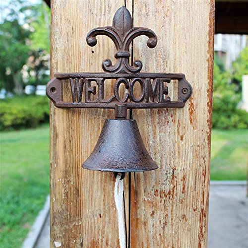 VIGANI Vintage Door Bell,Manual Doorbell， Wall Mounted Chimes Welcome Entry Door Bell, Antique Doorbell Hand Bell ​for Decoration, Front Door, Interior, Exterior Decor, 21.5 * 11.5 * 23cm