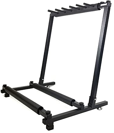 COMETX Gitarrenständer Halter Multi-Gitarrenständer 5 Halter Faltbar Universal Vitrine Tragbare für klassische Akustik-, Elektro-, Bassgitarren-Schwarz
