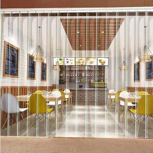 POCHY Streifenvorhang, 3mm Dicke Transparent PVC Streifen Türvorhang, Gefriervorgang, 50% Überlappende Lamellen für Keller Fabriken (Size : 120x300cm)
