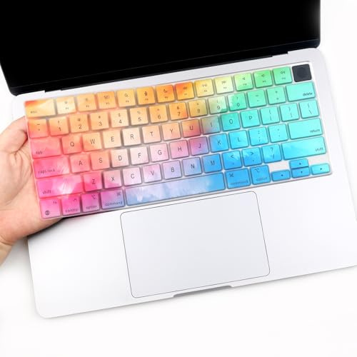Keyboard Cover for 2026-2023 MacBook Air 15.3 M5 M4 M3 M2-Colorful | Chip A3448 A3241 A3114 A2941, Air 13.6 inch M5 M4 M3 M2 Chip Model A3449 A3240 A3113 A2681，MacBook 2026 Neo 13(A18)