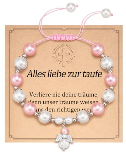 Taufgeschenke Schutzengel Geschenk für Mädchen, Schutzengel Armband Taufe Winkelarmbänder Alles Gute Erste für Mädchen Tochter Enkelin