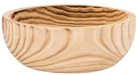 levandeo Schüssel 28cm Holz Braun Geflammt Ablage Deko Schale Holzschale Natur Tischdeko Küchendeko Dekoration