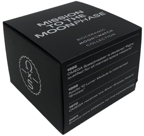 Swatch Armbanduhr Moonswatch Omega x Mission to the Moonphase Snoopy, Schwarz