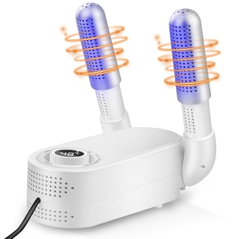 NZQXJXZ Asciuga Scarpe, Asciuga Stivali, Asciuga Guanti con Timer Intelligente, Design Pieghevole e Asciuga Scarpe Elettrico ad Asciugatura Rapida, Elimina Efficacemente gli Odori (Spina UE)