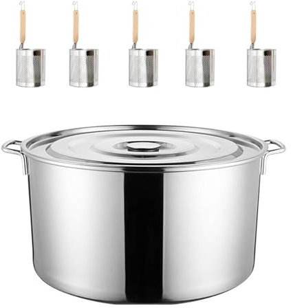 Kindevieft Set per Cuocipasta in Acciaio Inox/Set di Inserti per Cuocipasta in Acciaio Inox Commerciale con Divisore E Scolapasta, Utensile Multi-Pentola per Pasta, Tagliatelle, Verdure,4Holes