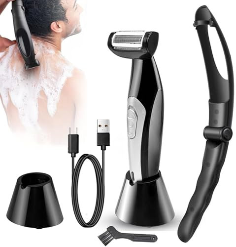 Elektrisch Rückenrasierer Herren, Rückenhaare Entfernen, Rückentrimmer für Männer, Extreme Reach, Abnehmbarer Griff, Power Burst, Nass- und Trockengebrauch, Herren-Rückenschneider