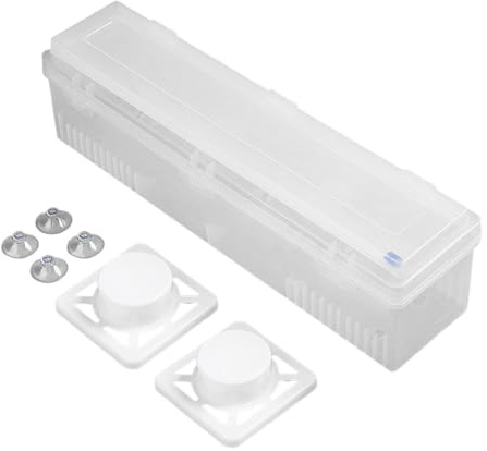 Distributeur de film étirable – Coupe-papier alimentaire réutilisable | Organisateur d'emballage alimentaire domestique avec cutter coulissant, distributeur de papier alimentaire en feuille
