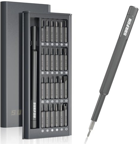 SURFOU 25 IN 1 Cacciaviti Precisione, Kit di Riparazione Portatile, Cacciaviti Magnetici, Kit Riparazione Cacciaviti Precisione con Scatola di Magnetica per Phone, PC, Orologiaio, Occhiali, Laptop