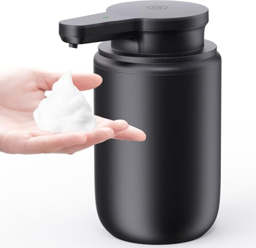 Seifenspender Automatischer Schaumseifenspender Elektrischer mit Sensor: LAOPAO Soap Dispenser Set IPX5 Wasserdicht USB-C Aufladung mit Sensor Infrarot Bewegungssensor für Küche & Bad (Schwarz)
