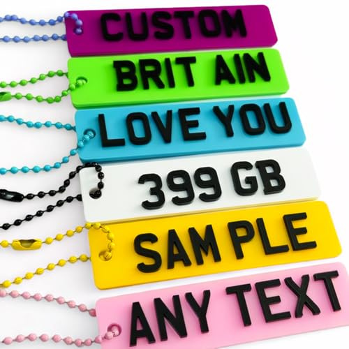 Personalised Keyring Custom Handcrafted Car Accessories for Men Unique Colour and Size Options Custom Text Keyring for Number Plates and Personalised Car Accessories