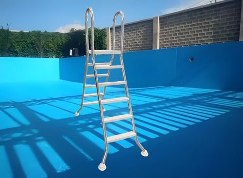 BOTOWI 5 Step Pool Ladder 62 Inch Heavy Duty Metal 304 Stainless Steel Frame Above Ground Swimming Pool Ladder,Load Capacity 550 Lb