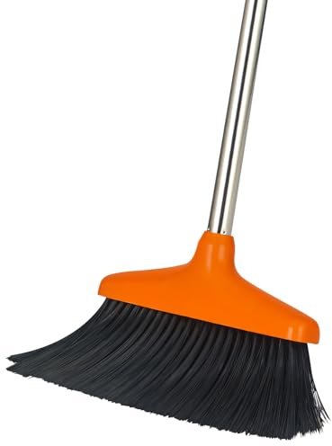 Woobroo Outdoor Broom Heavy Duty,Household Collapsible Angle Brush with 100 cm Handle for Courtyard Garage Lobby Mall Market Floor Home Kitchen Room Office Pet