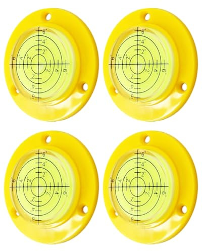 LEEQBCR 4 PCS Ø 50 mm Durchmesser Wasserwaage Klein, Wasserwaage Mini, Libelle Wasserwaage, Mini Wasserwaage, Wasserwaage Wohnmobil, Wasserwaage Wohnwagen, Wasserwaage Elektriker, Spirit Level