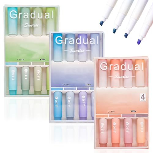 DIFLAX 12 Stück Aesthetic Textmarker Set, Textmarker Bibel Zubehör für Journal, Bibel, Büro, Schulbedarf