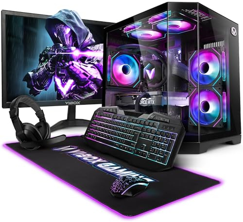 VIBOX IV-579 PC Gamer Complet • 23 Écran • AMD Ryzen 7 5700X 4,6 GHz • Nvidia RTX 4060 8 Go • 16 Go RAM • 1 to NVMe M.2 SSD • Windows 11 • WiFi