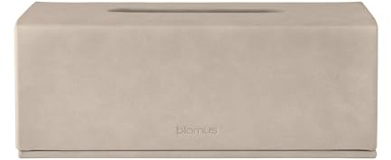 blomus Kosmetiktuchbox -SAHLA- | Kosmetiktuchspender aus Leder | Farbe Nomad | Moderne Aufbewahrung | 25 x 13 x 9,5 cm
