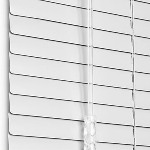 Aluminium-Jalousie Weiß für Fenster freihängend Sichtschutz,Matte Blätter 25mm Alu-Lamellen,Lichtschutz,Blendschutz,Wand- und Deckenmontage (W65cm×H220cm)