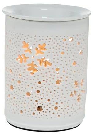 DEARMAMY Lámpara Eléctrica Aromaterapia Enchufable para Hogar Luz Nocturna Fragancia con Diseño Redondo y Patrón Elegante Esencial para Ambiente Relajante