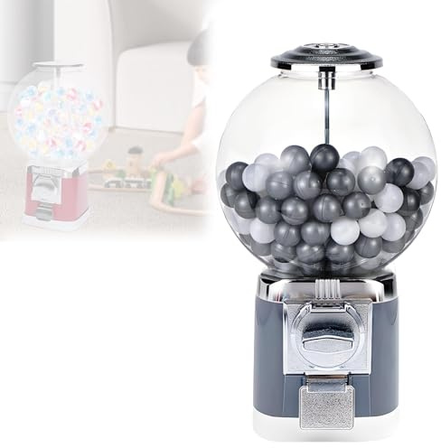 Feiphla MáQuina De Chicles para NiñOs,MáQuina Expendedora De Caramelos A Granel,MáQuina De Banco De Goma para NiñOs,para Juguetes,Caramelos Gray