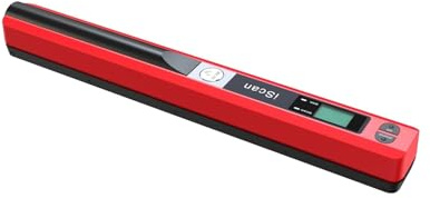 Tragbarer iScan Wand Handscanner A4 Dokumentenscanner 900DPI USB 2.0 for Homeoffice, unterstützt Fotos im JPG/PDF-Format(Red 16G)