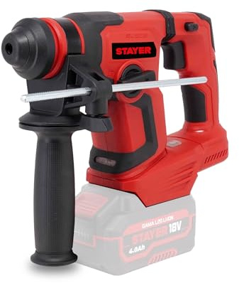 STAYER Martillo Rotativo Profesional a batería 18V con motor BRUSHLESS, HDB PRO-LITE L20, no incluye baterías.
