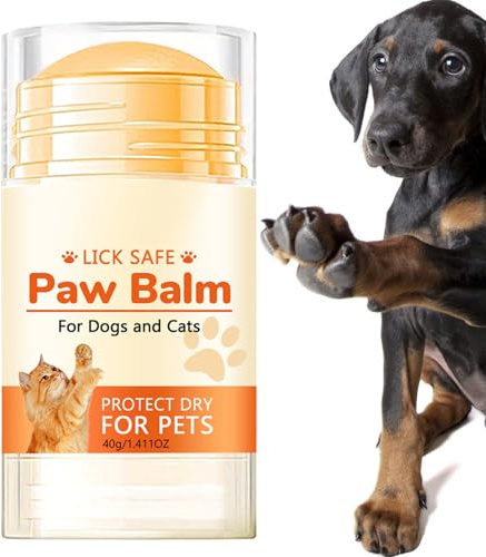 Generisch Hundepfoten Balsam – Natürlicher Paw Balm, Leck-Sicher & Feuchtigkeitsspendend | Beruhigt Rissige, Pflegt Nase & Ellenbogen, 40 G, Schutz & Reparatur Für Trockene Oder Beschädigte Haut,