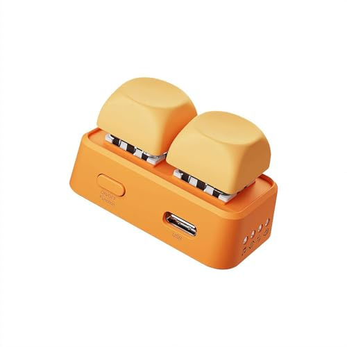 Bluetooth Page Turner Remote, 30g Lightweight Ring Clicker with RGB Backlight and Hot Swappable Keys, Compatible with Kindle, Phones and Tablets for Reading (orange)