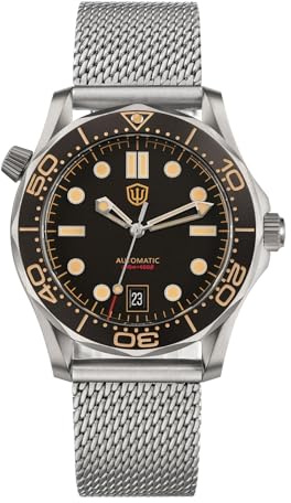 watchdives Relojes Automáticos para Hombres WD007, Reloj de Buceo NTTD de Titanio NH35 Reloj de Pulsera con Cristal de Zafiro Abovedado Resistente al Agua hasta 100 m