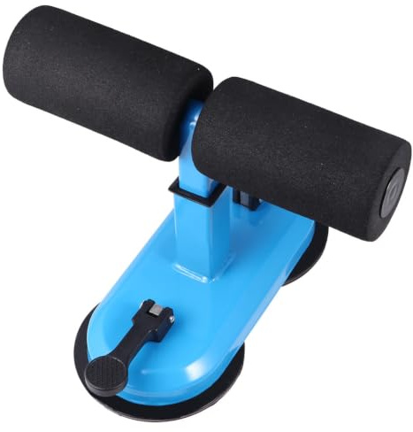 Abdominal Machine Crunches Aid for Home Fitness Steel Foam Blue | Single-bar Design, 4-level Foot Barrier Adjustment, Lightweight Build for Easy Carrying
