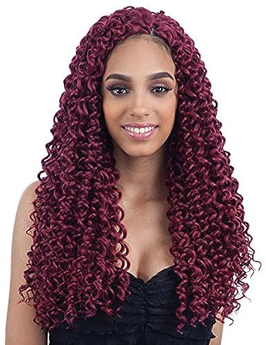 Freetress Braids Beach Curl Tresse au crochet synthétique 45,7 cm (4 marron moyen)