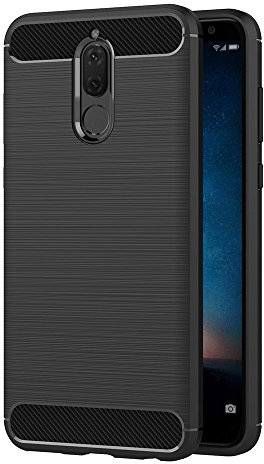 AICEK Huawei Mate 10 Lite Hülle, Schwarz Silikon Handyhülle für Huawei Mate 10 Lite Schutzhülle Karbon Optik Soft Case (5,9 Zoll)