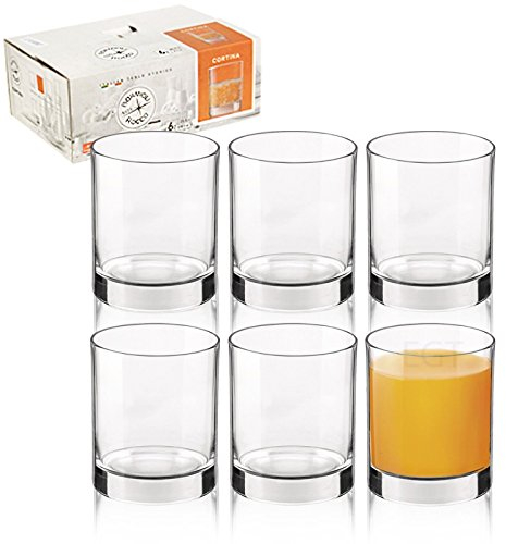 URBNLIVING 6 x Medium Short Tumbler 255ml Bormioli Rocco Cortina Tumbler Glasses