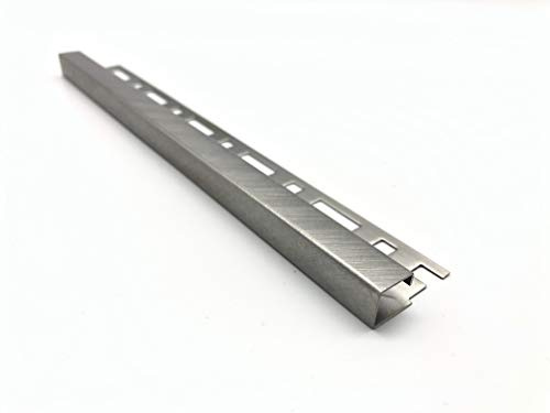 ProDiva QUADRATUM - Edelstahl V4A Premium Qualität - Fliesenprofil, Quadratprofil (Kreuzschliff, 12,5 mm) - Länge 2,50 m