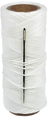 Waxed Sail Twine Kit with Needle (2 OZ) - White - Whipping Rope