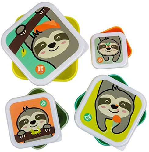 TUM TUM Set di Porta Merenda Bambini, Scatole Porta Merenda di Varie Dimensioni - Senza BPA - Stanley Sloth