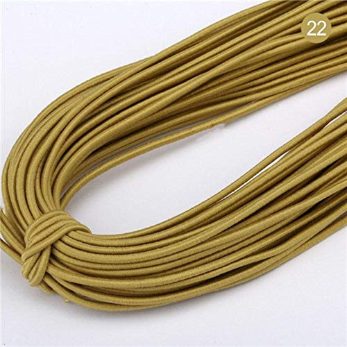 Cuerda elástica redonda de 2 mm de grosor, banda de goma gruesa, para hacer proyectos al aire libre, tienda de campaña, kayak, barco, costura, ropa, accesorios de 43 metros 2 mm Color 22