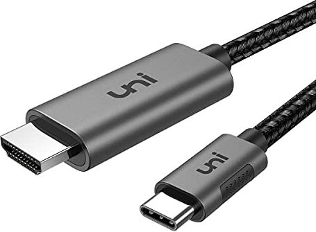 uni Cable USB C a HDMI de 4,5m (4K@60Hz), Cable Trenzado USB Tipo C a HDMI Thunderbolt 4/3 Compatible con MacBook Pro/Air, Serie iPhone 15, iPad Pro, iMac Mini/Pro, Surface Book, Galaxy S20, etc.