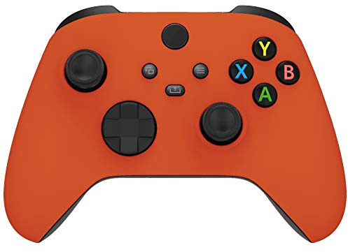 eXtremeRate Orange Replacement Shell for Xbox Series X & S Controller - Personalized Upgrade - Soft Touch Grip Custom Cover Gaming Case Faceplate for Xbox Core Controller [Controller NOT Included]