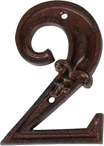 TentHome Numéro de Maison en Fonte, Numéro de Maison Vintage, Numéro d'adresse, Numéro de Boîte aux Lettres, Chiffres Arabes pour Décoration Murale (2)