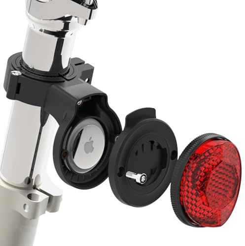 Airtag Fahrradhalterung versteckt, Fahrrad-Rückreflektor, Airtags-Halter, Diebstahlschutz für Rennrad, Mountainbike, E-Scooter – Schwarz