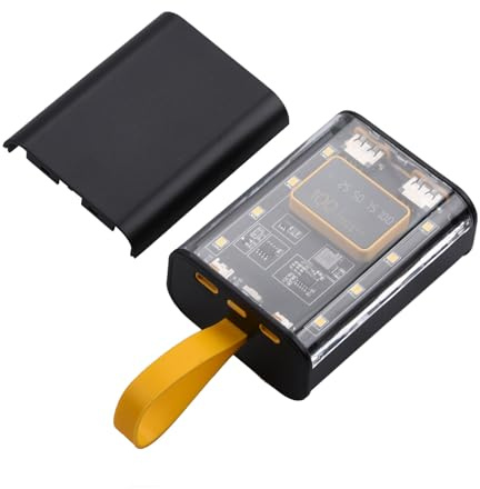 MOUDOAUER Banca di ricarica senza saldatura, scatola di plastica Power Bank Box custodia di ricarica fai da te Display Power Display Free Saldatura Case per 3 batterie 18650, con luce notturna