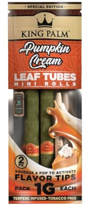Smokers Store King Palm Mini Rolls - Pumpkin Cream - Leaf Rolls - 2 Per Pack