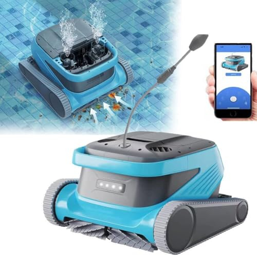 Aspirapolvere for piscina da arrampicata su parete a 90°, robot completamente automatico con controllo APP, cestelli filtranti super grandi da 6 litri, for piscina fuori terra/interrata (Size : 18M~C