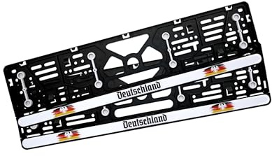 Kennzeichenhalter für Autos Deutschland – Nummernschildhalterung Auto, KFZ Kennzeichenhalter mit Vibrationsdämpfer, kennzeichenhalterung für nummernschild 52 x 11 cm, inkl. 8 Schrauben